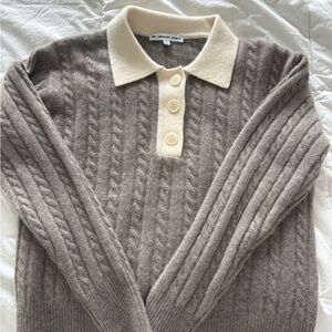 Beige Cable Knit Sweater